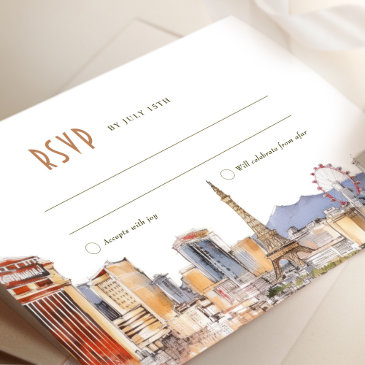 viva las vegas wedding rsvp invitations watercolor street