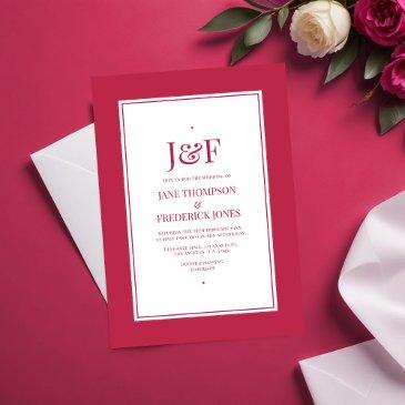 viva magenta wedding invitation