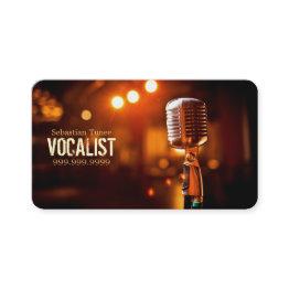 Small Vocalist, Singer, Performer, Music, Lessons Mic Business Invitations Front View