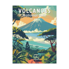 Small Volcanoes National Park Rwanda Travel Art Vintage Postinvitations Front View