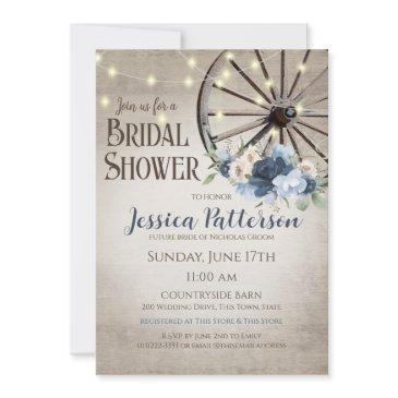 wagon wheel and lights rustic barn wood invitation
