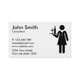 Small Waitress Server Business Invitations Front View