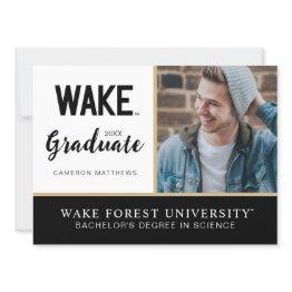 Small Wake Forest University | Wake Wordmark Invitation Front View