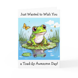 Small Wanted To Wish You A Toad-ily Awesome Day Invitations Front View