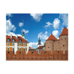 Small Warsaw Poland City Walls Postinvitations Front View