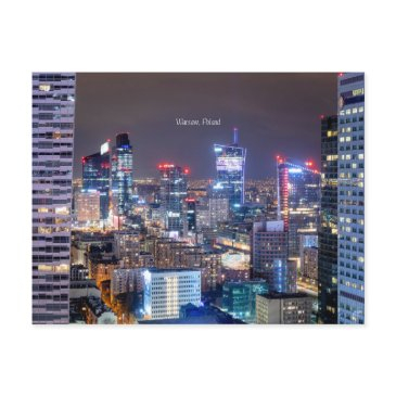 warsaw, poland skyline, postinvitations