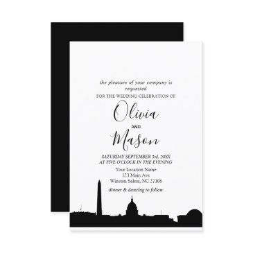 washington dc skyline cityscape wedding invitation