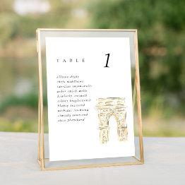 Small Washington Sq Park New York Wedding Seating Chart Front View