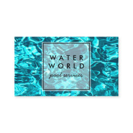 Small Water Sparkles Swimming Pool Service Photo Travel Business Invitations Front View