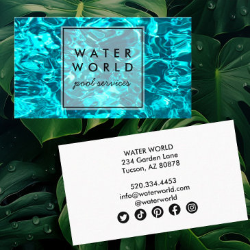 water sparkles swimming pool service photo travel business invitations