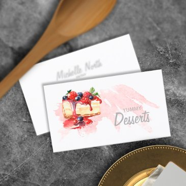 watercolor bakery desserts id298 business invitations