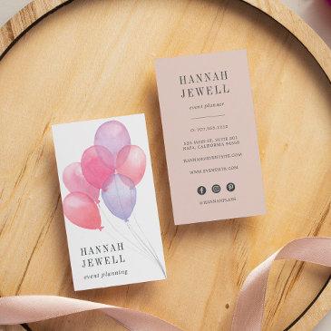 watercolor balloons event planner business invitations