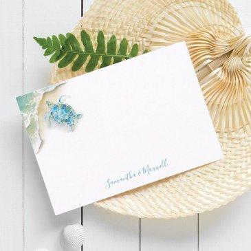 watercolor beach stationery personalized note invitations