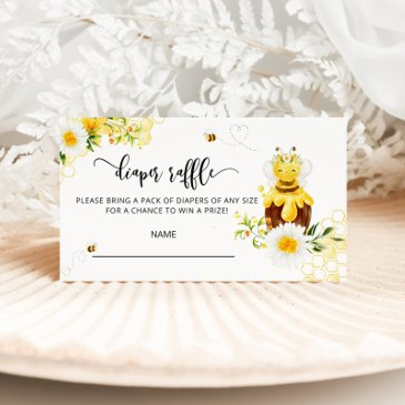watercolor bee diaper raffle ticket enclosure invitations