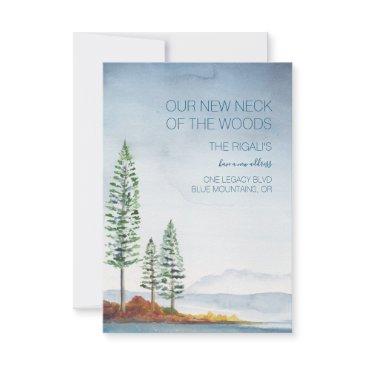 watercolor blue mountains moving announcement