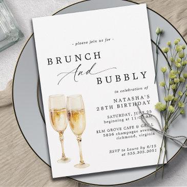 watercolor champagne | brunch & bubbly birthday invitation
