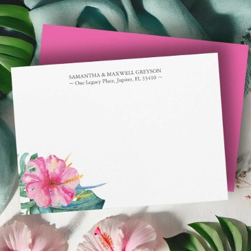 watercolor floral customized note invitations