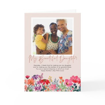 watercolor floral | daughter mother's day photo invitations