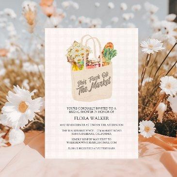 watercolor fresh off the market bridal shower invitation