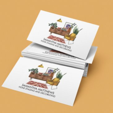 watercolor furniture decorating home staging business invitations
