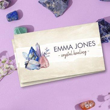 watercolor gemstones - crystals business invitations