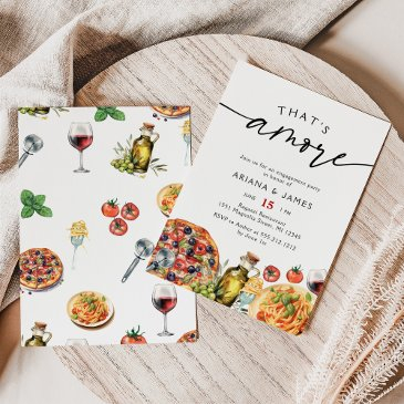 watercolor italian that's amore engagement party invitation