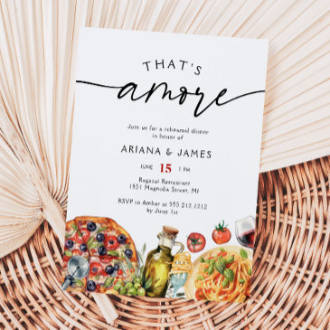 watercolor italian that's amore rehearsal dinner invitation