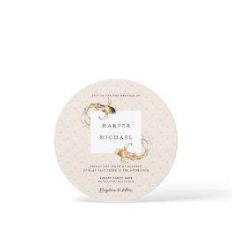 Small Watercolor Japanese Koi Fish Wedding Invitation Front View