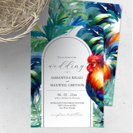 Small Watercolor Key West Florida Wedding Invitations Front View