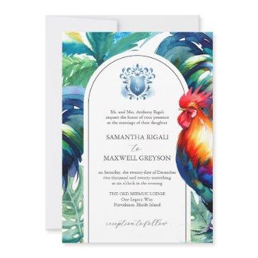watercolor key west formal wedding invitations