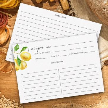 watercolor lemon citrus recipe invitations smaller