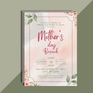 watercolor, mom's special day, mother day brunch invitation
