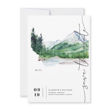 watercolor mountain | montana map save the date