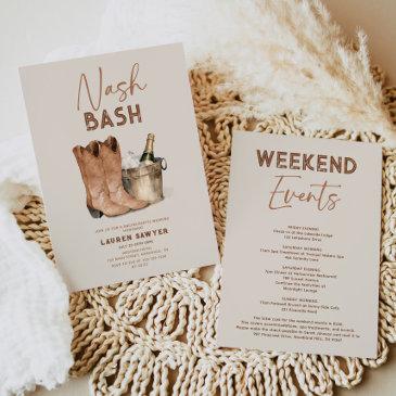 watercolor nash bash bachelorette party invitation