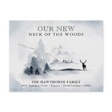 watercolor 'neck of the woods' new address announcement postinvitations
