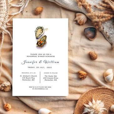 watercolor oyster rehearsal dinner invitation