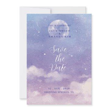 watercolor roman moonlight wedding save the date invitation