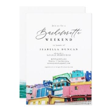 watercolor san juan puerto rico skyline tropical invitation
