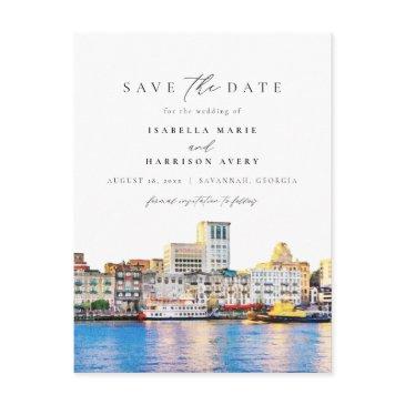 watercolor savannah georgia skyline destination postinvitations