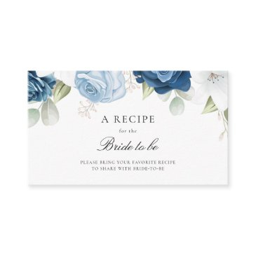 watercolor script floral bridal shower recipe enclosure invitations