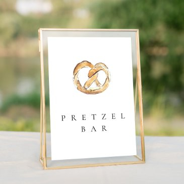 watercolor soft pretzel bar " wedding sign invitations