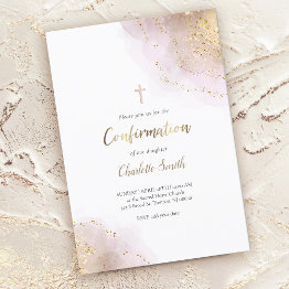 Small Watercolor Splash | Confirmation Invitation Front View
