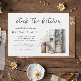 Small Watercolor Stock The Kitchen Couples Shower Invitation Front View