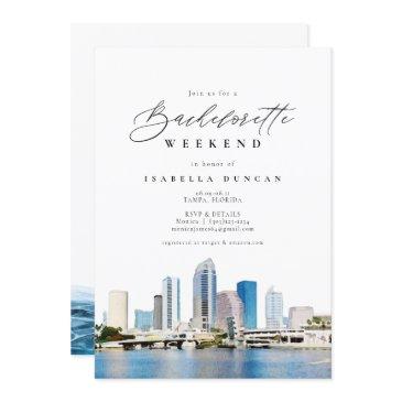 watercolor tampa florida skyline ocean tropical invitation