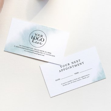 watercolor wash | blue small business reminder appointment invitations