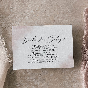 watercolor wash | blush baby shower books for baby enclosure invitations