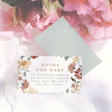 watercolor wildflowers floral baby shower enclosure invitations