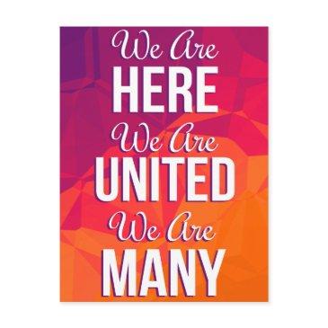 we are here united many protest postinvitations
