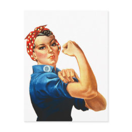 Small We Can Do It Rosie The Riveter Women Power Postinvitations Front View