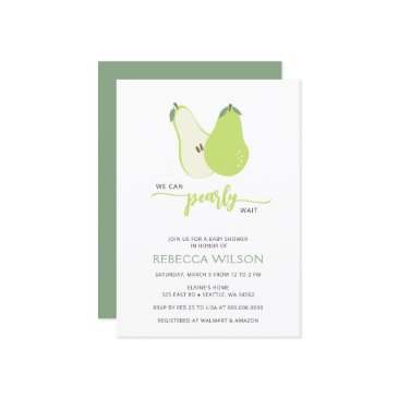 we can pearly wait fall pear baby shower invitation